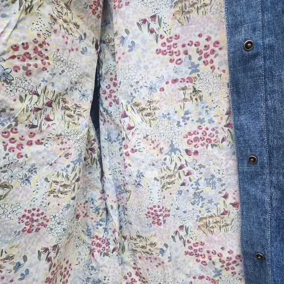 Denim Shacket Jacket Blast Blues Patch L Vintage? - Picture 8 of 12